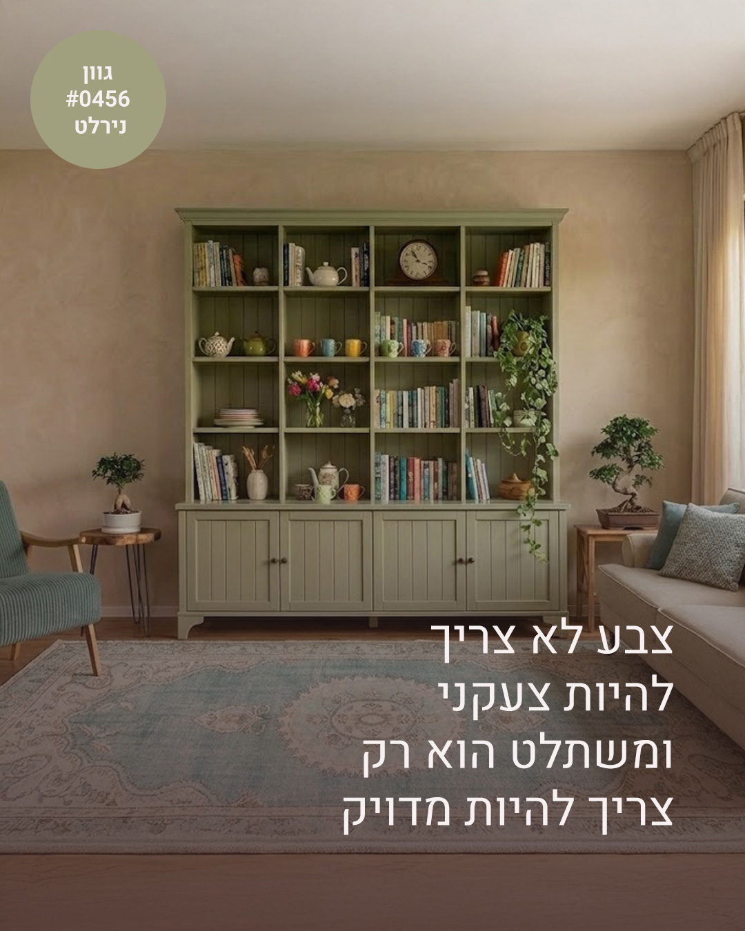 ספריית אמבר בגוון ירוק בהיר